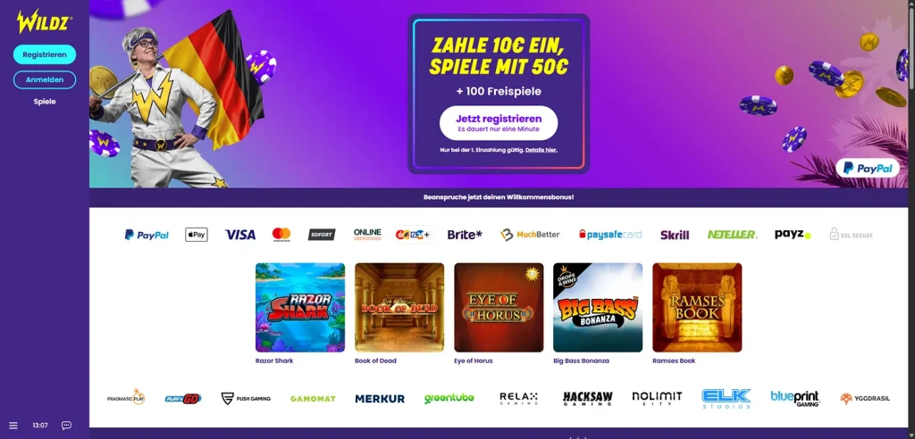 Homepage Wildz Website